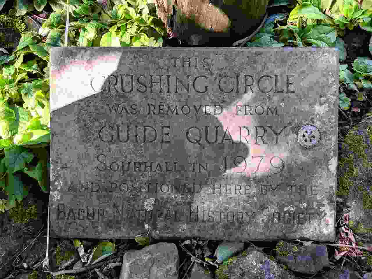 plaque placed at the stone crusher
